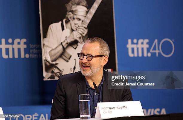 Director/Producer Morgan Neville speaks onstage during the "Keith Richards: Under The Influence" press conference at the 2015 Toronto International...