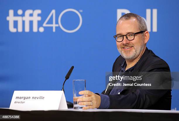 Director/Producer Morgan Neville speaks onstage during the "Keith Richards: Under The Influence" press conference at the 2015 Toronto International...