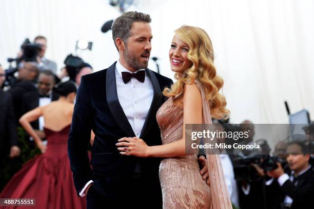 Actors Ryan Reynolds and Blake Lively attend the "Charles James: Beyond Fashion" Costume Institute Gala at the Metropolitan Museum of Art on May 5,...