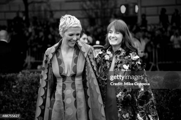 Maggie Gyllenhaal and Florence Welch attend the "Charles James: Beyond Fashion" Costume Institute Gala at the Metropolitan Museum of Art on May 5,...
