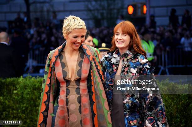 Maggie Gyllenhaal and Florence Welch attend the "Charles James: Beyond Fashion" Costume Institute Gala at the Metropolitan Museum of Art on May 5,...
