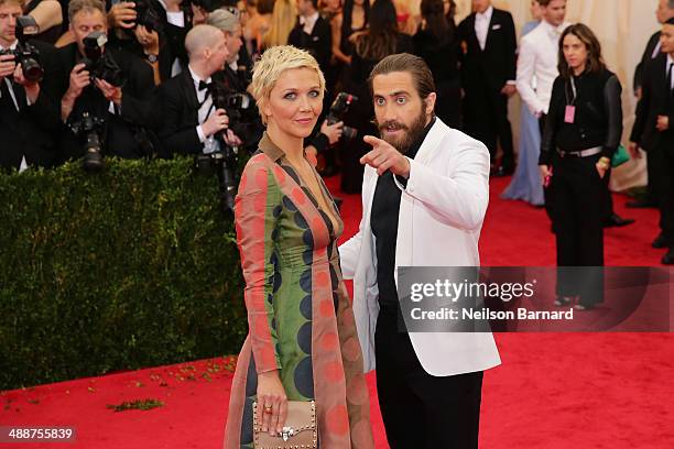 Maggie Gyllenhaal and Jake Gyllenhaal attend the "Charles James: Beyond Fashion" Costume Institute Gala at the Metropolitan Museum of Art on May 5,...