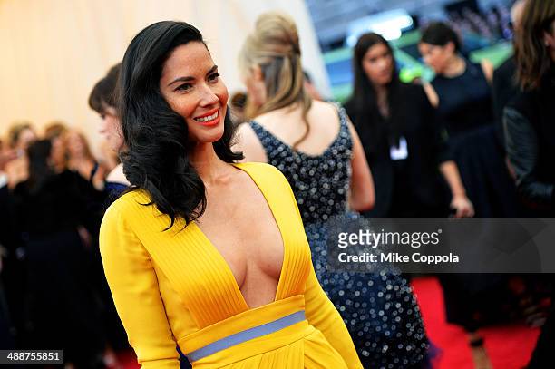 Actress Olivia Munn attends the "Charles James: Beyond Fashion" Costume Institute Gala at the Metropolitan Museum of Art on May 5, 2014 in New York...