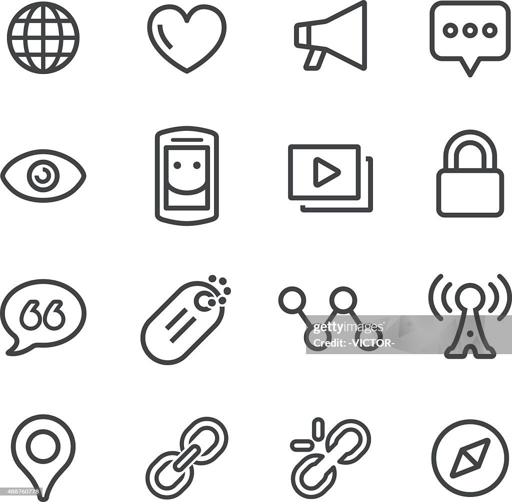 Social Communication Icons - Line Series