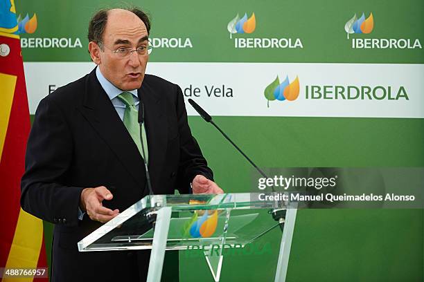 President of Iberdrola energy group Ignacio Sanchez Galan attends the Presentation of the Spanish Paralympic Sailing Team 2014 at headquarters of...