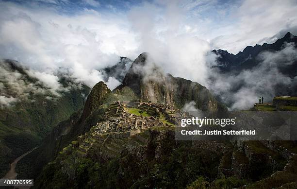 The Inca ruins of the Machu Picchu sanctuary on January 18, 2014 near Cusco, Peru. The 15th-century Inca site, MachuPicchu also known as 'The Lost...