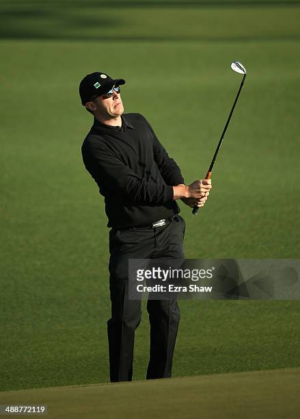 Garrick Porteous of England hits his second shot on the second hole during the second round of the 2014 Masters Tournament at Augusta National Golf...