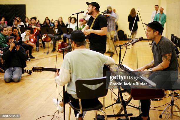 Portugal. The Man performs for students and faculty at Ron Russell Middle School on September 17, 2015 in Portland, Oregon. The Stubhub Next Stage...