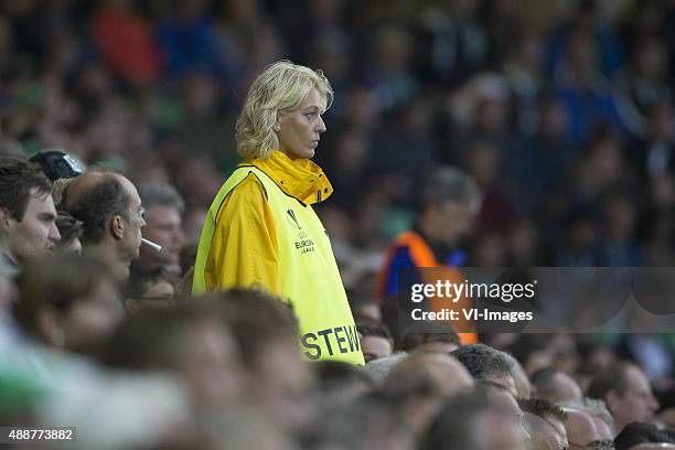 Olympique marseille, steward, veiligheid during the UEFA Europa League match between FC Groningen and Olympique Marseille on September 17, 2015 at...