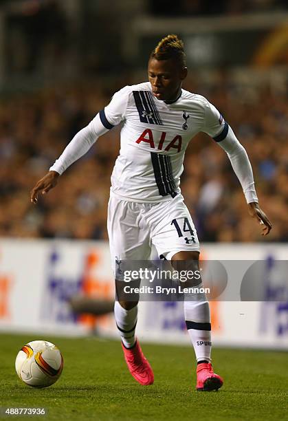 Clinton N'Jie of Tottenham Hotspur on the ball during the UEFA Europa League Group J match between Tottenham Hotspur FC and Qarabag FK at White Hart...