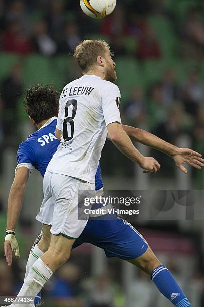 Olympique marseille, Stphane Sparagna of Olympique de Marseille, Michael de Leeuw of FC Groningen, during the UEFA Europa League match between FC...