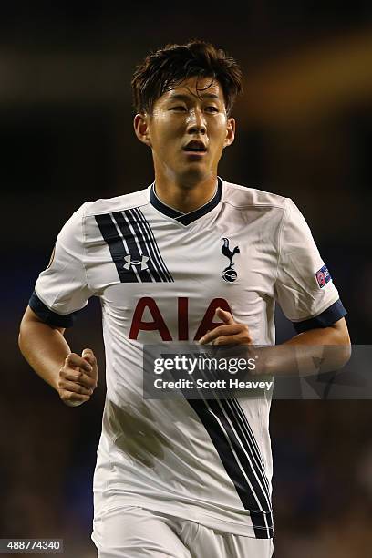 Son Heung-Min of Tottenham Hotspur in action during the UEFA Europa League Group J match between Tottenham Hotspur FC and Qarabag FK at White Hart...