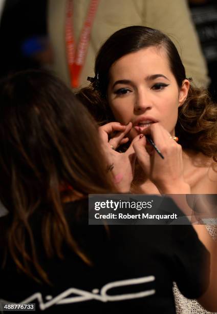 Malena Costa is seen backstage during 'Barcelona Bridal Week 2014' on May 8, 2014 in Barcelona, Spain.