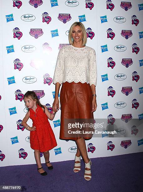 Kristen Taekman and daughter Kingsley Taekman attends the "My Little Pony Equestria Girls Friendship Games " New York Premiere at Angelika Film...