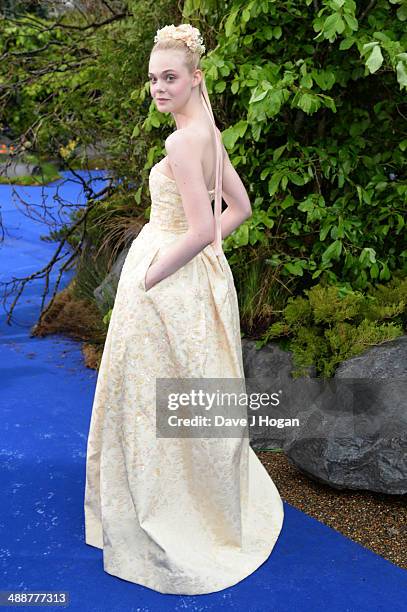 Elle Fanning attends the 'Maleficent' Costume And Props Private Reception at Kensington Palace on May 8, 2014 in London, England.