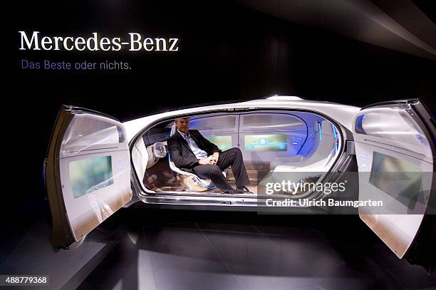 International Motor Show in Frankfurt. Future vision - draft of a self-propelled Mercedes car.