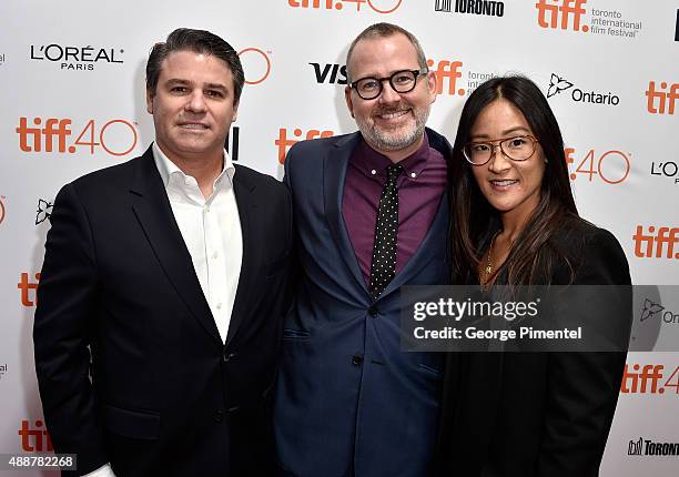 Executive Producer Adam Del Deo, Director/Producer Morgan Neville and Executive Producer Lisa Nishimura attend the "Keith Richards: Under The...