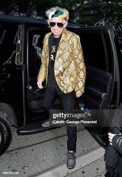 Musician Keith Richards attends the "Keith Richards: Under The Influence" premiere during the 2015 Toronto International Film Festival at Princess of...