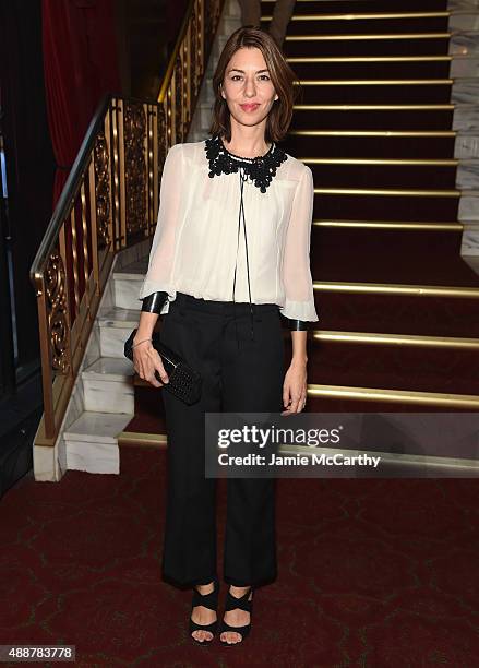 Sofia Coppola attends the Marc Jacobs Spring 2016 fashion show during New York Fashion Week at Ziegfeld Theater on September 17, 2015 in New York...