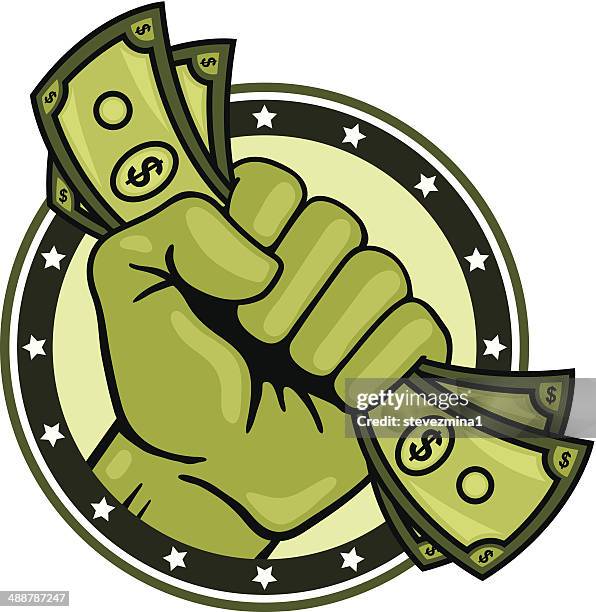 fist full of money - fist stock illustrations