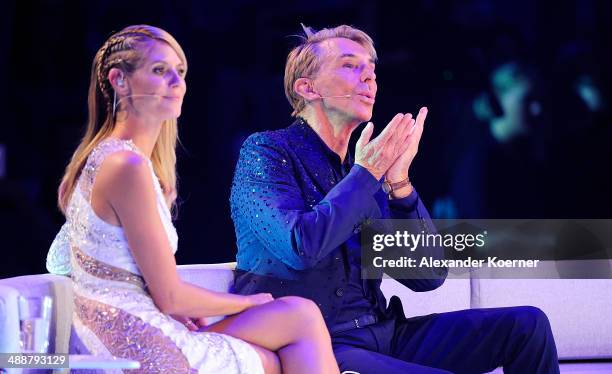 Model and presenter Heidi Klum attends together with her jury member Wolfgang Joop the final of «Germany«s Next Top Model«TV show at Lanxess Arena on...