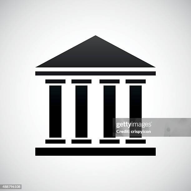 bank icon on a white background. - government building stock illustrations