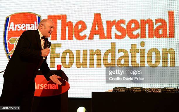 Dara O'Briain the host at the Arsenal Charity Ball at Emirates Stadium on May 8, 2014 in London, England.