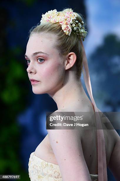 Elle Fanning attends the 'Maleficent' Costume And Props Private Reception at Kensington Palace on May 8, 2014 in London, England.