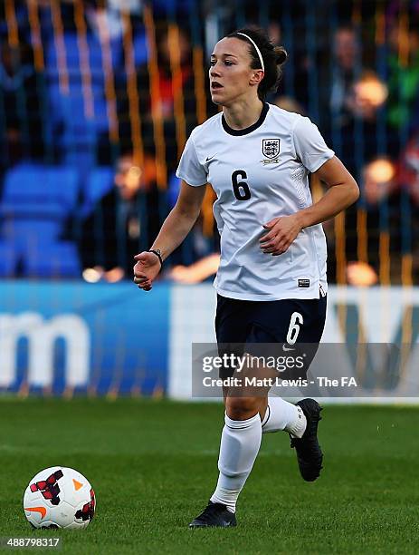 Lucy Bronze of England in action during the FIFA Women's World Cup Qualifier match between England and Ukraine at Greenhous Meadow on May 8, 2014 in...