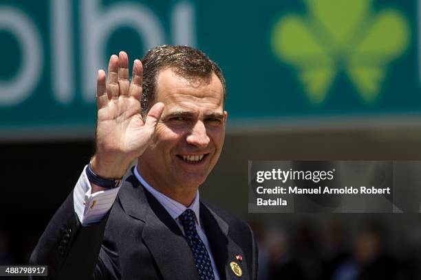 Crown Prince Felipe of Asturias attends the Inauguration Day of Costa Ricas elected President Luis Guillermo Solis at National Stadium on May 08,...