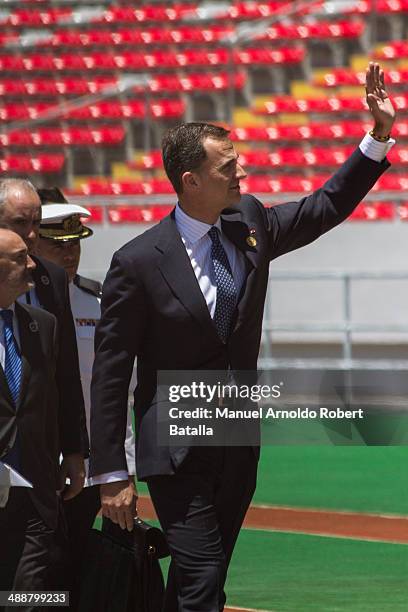 Crown Prince Felipe of Asturias attends the Inauguration Day of Costa Ricas elected President Luis Guillermo Solis at National Stadium on May 08,...