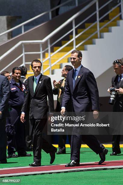 Crown Prince Felipe of Asturias attends the Inauguration Day of Costa Ricas elected President Luis Guillermo Solis at National Stadium on May 08,...