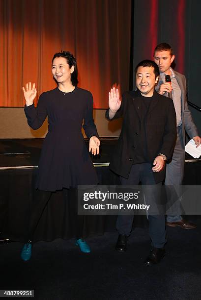 Actress Zhao Tao and director Jia Zhangke attend as the BFI present a preview of "A Touch Of Sin" by Jia Zhangke at BFI Southbank on May 8, 2014 in...