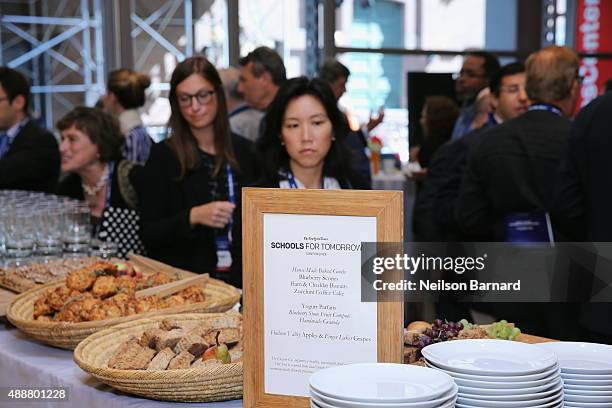 Guests attend the New York Times Schools for Tomorrow conference at New York Times Building on September 17, 2015 in New York City.