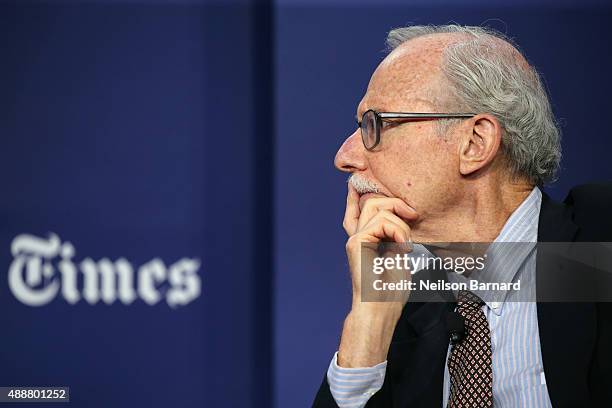 Civil rights lawyer David Rudovsky speak onstage during the New York Times Schools for Tomorrow conference at New York Times Building on September...