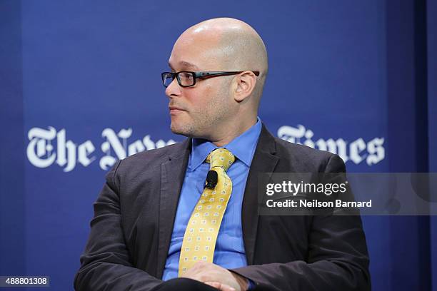 For enrollment and student success, Trinity College, Angel B. Perez Ph.D., speaks onstage during the New York Times Schools for Tomorrow conference...