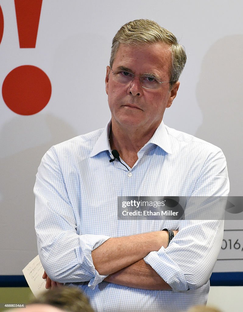 GOP Presidential Candidate Jeb Bush Campaigns In Las Vegas