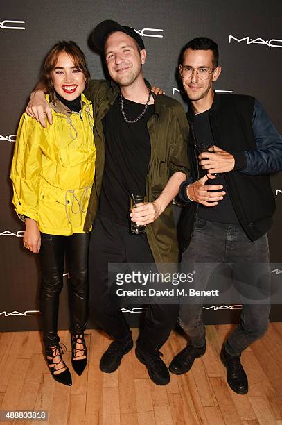 Isamaya Ffrench and guests attend an exclusive party hosted by MAC Cosmetics in celebration of London Fashion Week featuring a special live...
