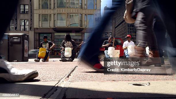 street drummers - chicago: the musical stock pictures, royalty-free photos & images