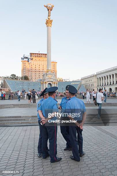 ukrainian police having discussion - ukrainian culture stock pictures, royalty-free photos & images