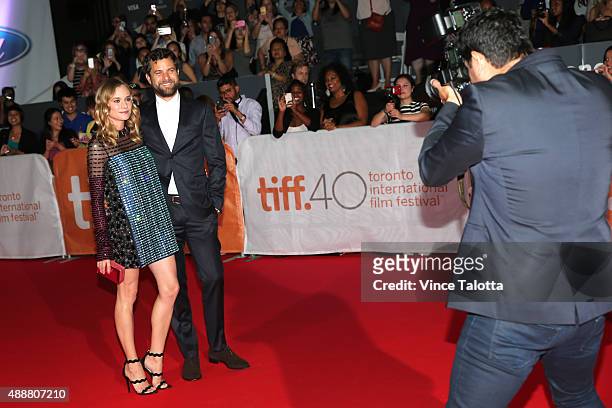 September 17, 2015 . Premiere of Disorder film at TIFF. Actors Diane Kruger and husband Joshua Jackson pose for pictures on the red carpet at the...