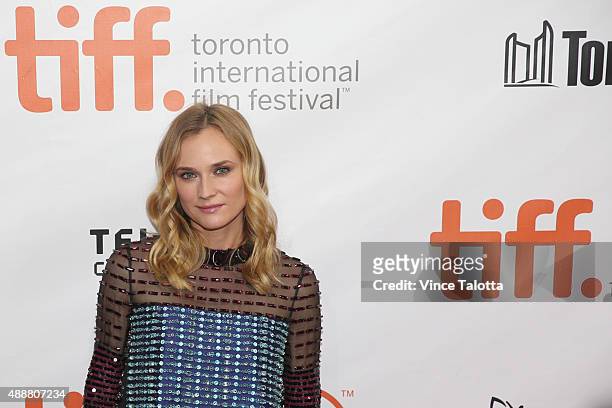 September 17, 2015 . Premiere of Disorder film at TIFF. Actor Diane Kruger poses for pictures on the red carpet at the premiere of the film Disorder...