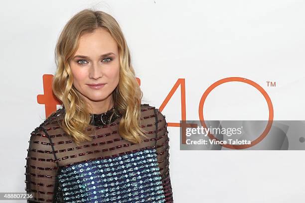 September 17, 2015 . Premiere of Disorder film at TIFF. Actor Diane Kruger poses for pictures on the red carpet at the premiere of the film Disorder...