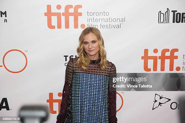 September 17, 2015 . Premiere of Disorder film at TIFF. Actor Diane Kruger poses for pictures on the red carpet at the premiere of the film Disorder...