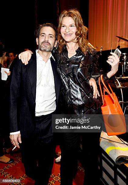 Marc Jacobs and Sandra Bernhard attend the Marc Jacobs Spring 2016 fashion show during New York Fashion Week at Ziegfeld Theater on September 17,...