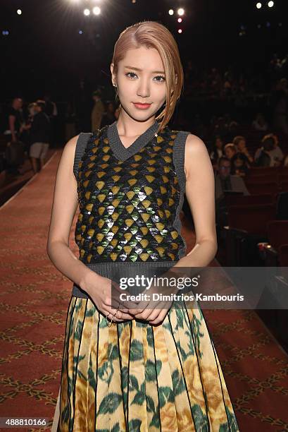 Puff Guo attends the Marc Jacobs Spring 2016 fashion show during New York Fashion Week at Ziegfeld Theater on September 17, 2015 in New York City.
