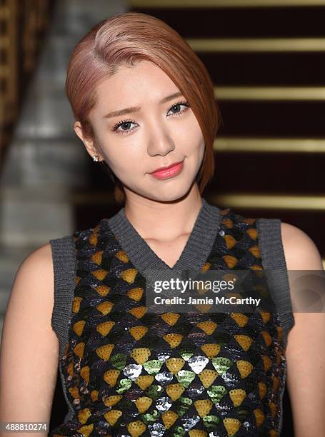 Puff Guo attends the Marc Jacobs Spring 2016 fashion show during New York Fashion Week at Ziegfeld Theater on September 17, 2015 in New York City.