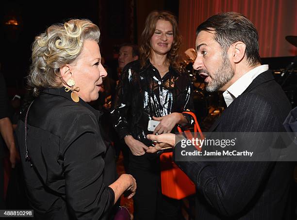 Bette Midler, Sandra Bernhard and Marc Jacobs attend the Marc Jacobs Spring 2016 fashion show during New York Fashion Week at Ziegfeld Theater on...