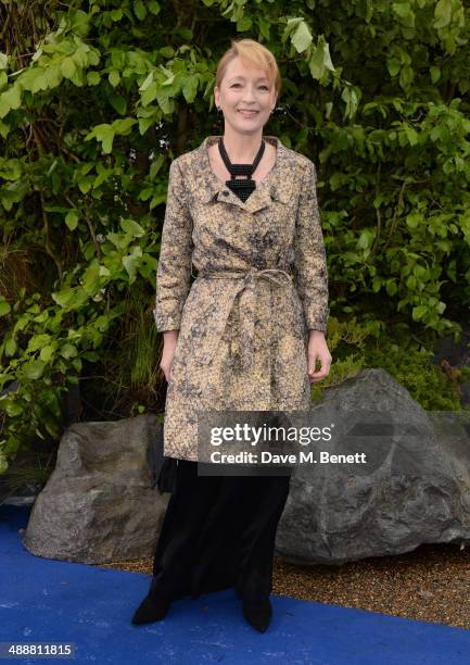 Lesley Manville arrives at a private reception as costumes and props from Disney's "Maleficent" are exhibited in support of Great Ormond Street...