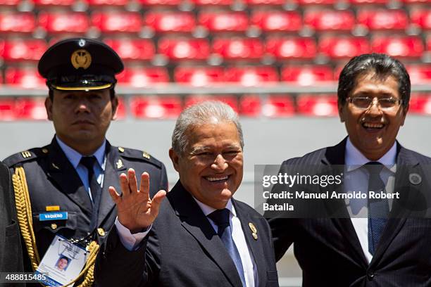 President of El Salvador Salvador Sanchéz Cerén attends the Inauguration Day of Costa Ricas elected President Luis Guillermo Solis at National...